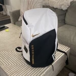 Nike Hoops elite white black gold backpack large